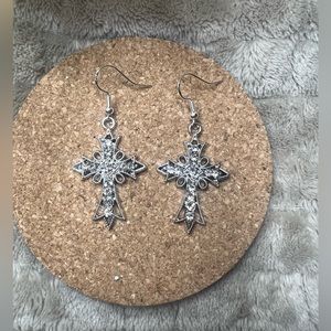 Silver Cross Earrings